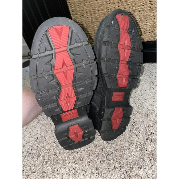 Polo Ralph Lauren RL Mens Andres III Boots Mens 10.5 D Black Leather Buckle RARE - Picture 11 of 11